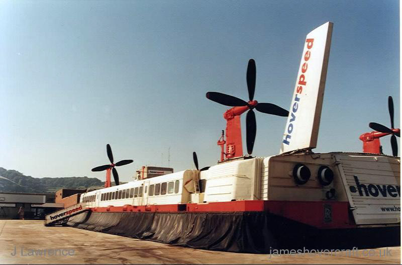 The SRN4 with Hoverspeed in Dover with a new livery - Aft closeup of The Princess Margert (Pat Lawrence).